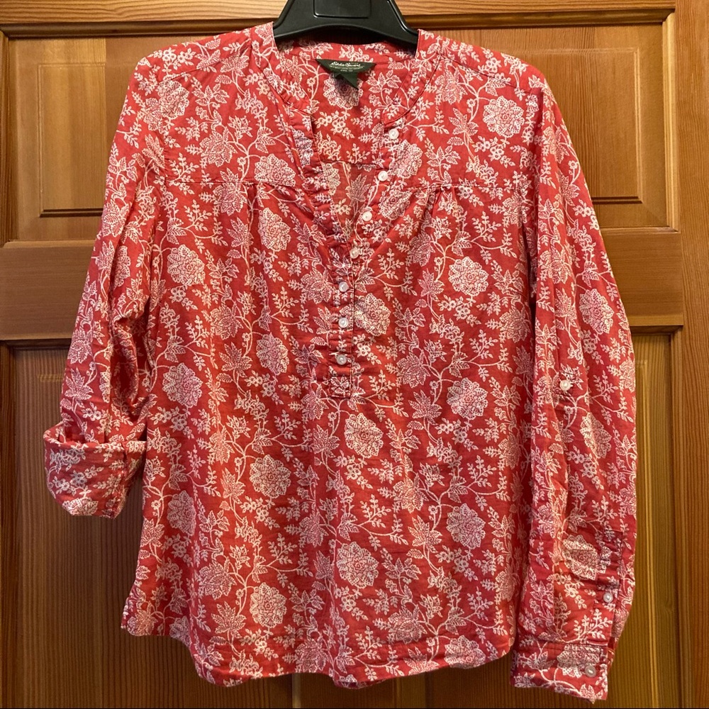 EDDIE BAUER light cotton floral shirt, size M